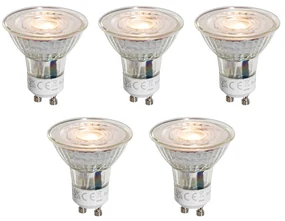 Set van 5 GU10 50mm LED lampen helder 3W 250 lm 2200K