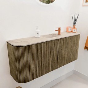 Mondiaz Joya DLux 105cm toiletmeubel ronding links/rechts dusk met wastafel faye midden 1 kraangat frappe
