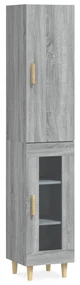 vidaXL Hoge kast 34,5x34x180 cm bewerkt hout grijs sonoma eikenkleurig