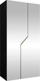 Kledingkast Hartford 600, Zwart, Gouden, 202x100x52cm, 67.3 kg, Kledingkast deuren: Met scharnieren