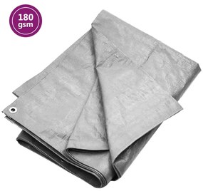 vidaXL Dekzeil 180 g/m² 8x12 m HDPE grijs