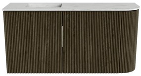 Mondiaz Joya DLux 80cm toiletmeubel ronding rechts shadow met wastafel faye links zonder kraangat opalo