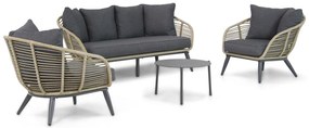 Stoel en Bank Loungeset 5 personen Wicker Taupe  Coco Coco Leonardo