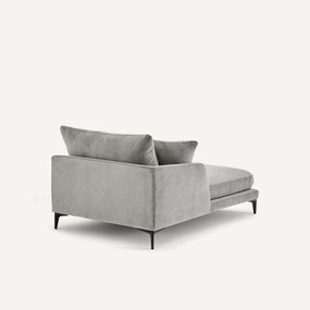 Longchair in stone-kleurig fluweel, MODERNISTE, ontwerp van Emmanuel Gallina
