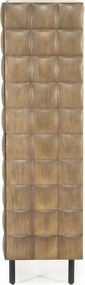 Wandkast Mangohout Met Vierkantjes - 109x41.5x147cm.