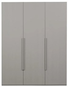Woood Rens Lichtgrijze Kledingkast Japandi 3-deurs - 165x58x210cm.