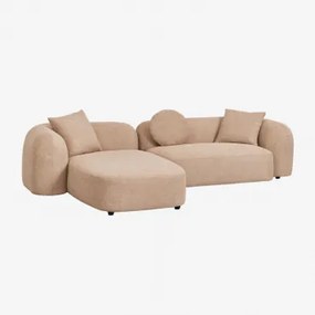 Modulaire Bank Met Linker Chaise Longue Van 2 Delen In Chenille Coco Dikke Chenille Stof Latte Bruin - Sklum