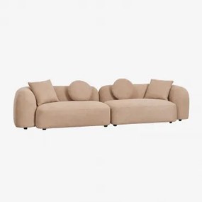 2-delige Modulaire Bank In Coco Chenille Latte Bruin Dikke Chenille - Sklum