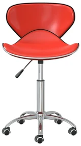 vidaXL Eetkamerstoelen draaibaar 6 st kunstleer rood