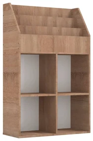 vidaXL Kindertijdschriftenrek 71x30x114 cm spaanplaat sonoma eiken