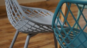 LUGO stoel grijs - modern, opengewerkt, voor keuken / tuin / café