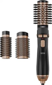 VEVOR Hot Air Brush, haarstyler, ionische hot air stylingborstelset met 3 keramische gecoate borstelkoppen (40/50/50 mm), 4-in-1 airstyler en volumizer, föhnborstel met 3 temperaturen voor het stijlen en krullen