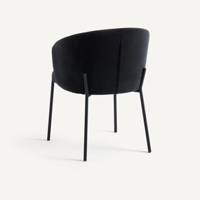 Tafelstoel van metaal en fluweel, Kinna