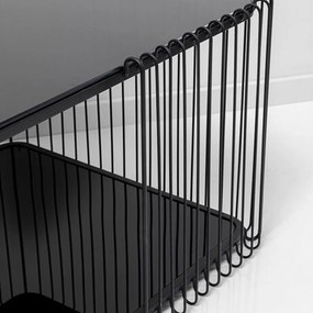 Kare Design Wire Double Rechthoekige Salontafel Met Glasplaat Zwart - 119.5 X 60cm.