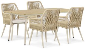 Tuinset 4 personen 180 cm Aluminium/rope Taupe Coco Vedra/Matale