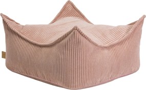 Vierkante Kinderpoef Aesthetic Rib - Lichtroze