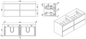 Mueller Lida wastafelmeubel 120cm houtnerf grijs