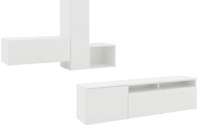 Goossens Excellent Wandmeubel Monza Ecowood, Mz071 = 4 deuren (2 met glas) 1 klep 1 open vak