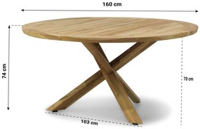 Dining Tuintafel rond 160 cm Grijs Prado