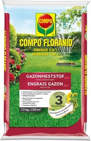 Compo gazonmeststof Plus Onkruidbestrijder 250m² - 7,5kg, 2-in-1 Oplossing voor een Gezond, Groen Gazon en Effectieve Onkruidbestrijding