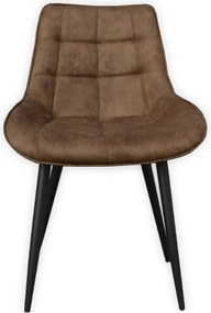 Eetkamerstoel - Loena - stof Cowboy retro lederlook taupe