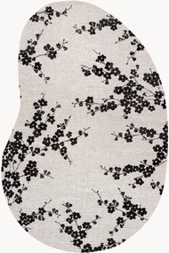 Wasbaar jacquard in- & outdoor vloerkleed Sakura in organische vorm