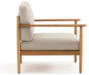 Vintage fauteuil eik en katoen/linnen, Malora