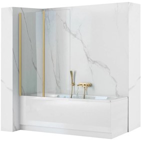 Het Rea Agat-2 100 opklapbare badkuipscherm BRUSH GOLD