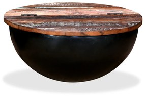 vidaXL Salontafel komvormig massief gerecycled hout zwart