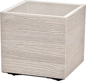 Prosperplast Madera Square Eco Wood Bloempot - ECO Wit - 38,5x38,5 cm - Met echt hout