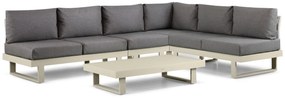 Hoek loungeset 6 personen Aluminium Taupe Lifestyle Garden Furniture Lorenzo