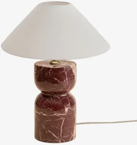 Diniz Tafellamp Van Natuursteen Rood Marmer Cherry Gold & Wit Mat Ø35 Cm - ?15 Cm Graciela - Sklum