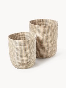 Ronde opbergmanden Aleya van zeegras, 2-delig