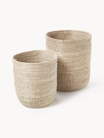 Ronde opbergmanden Aleya van zeegras, 2-delig