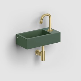 Clou Flush 3 keramische fontein 36cm met kraangat rechts groen mat