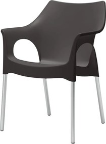 Set van 6 - Scab Ola stapelbare kunststof tuinstoel - antraciet