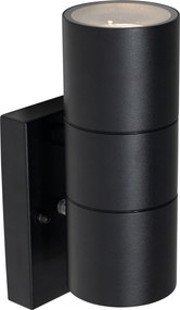 Buiten wandlamp zwart 2-lichts AR70 met schemersensor - Duo