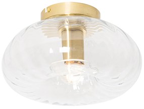 Art Deco plafondlamp goud met glas - Ayesha Art Deco E27 rond Binnenverlichting Lamp