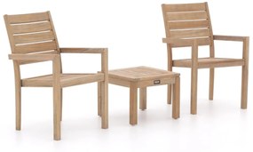 + 15% kassakorting | Bistro- en balkonset ROUGH | 2 personen teakhout | Tuinset stapelbaar | 3-delig | Kees Smit Tuinmeubelen