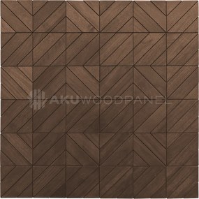Decopaneel 60 cm x 60 cm Walnoot hout - Clover Brown - 3D Wandpaneel - Wanddeco