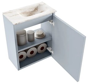 Mondiaz Ture DLux toiletmeubel 40cm clay met wastafel frappe rechts zonder kraangat