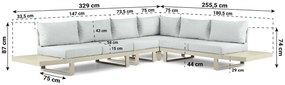 Hoek loungeset 6 personen Aluminium Taupe  Lifestyle Garden Furniture Lorenzo