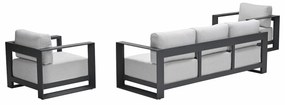 Garden Impressions Malakka loungeset 3 - delig carbon black/valley sand