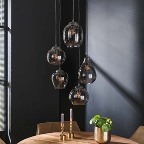 Trapse Hanglamp Met Chroom Glas Kappen