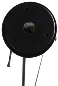 Hanglamp zwart met velours kap oker met goud 35 cm - Blitz