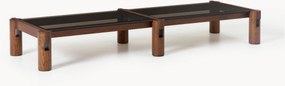 Salontafel Rory van eikenhout met glazen tafelblad, B 206 cm