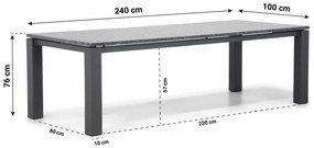 Dining Tuintafel rechthoekig 240 x 100 cm Graniet Grijs Alaska