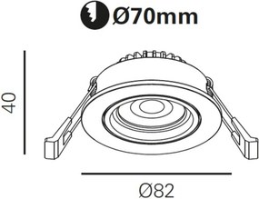 Ben Brilliance LED inbouwspot 8,2x8,2x4 cm geborsteld koper