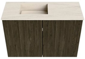 Mondiaz Joya DLux 60cm toiletmeubel shadow met wastafel faye links zonder kraangat meli