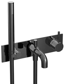 Hotbath COBBER Afbouwdeel - Inbouw douche/badmengkraan. Gepolijst zwart PVD CB126EXTPBP